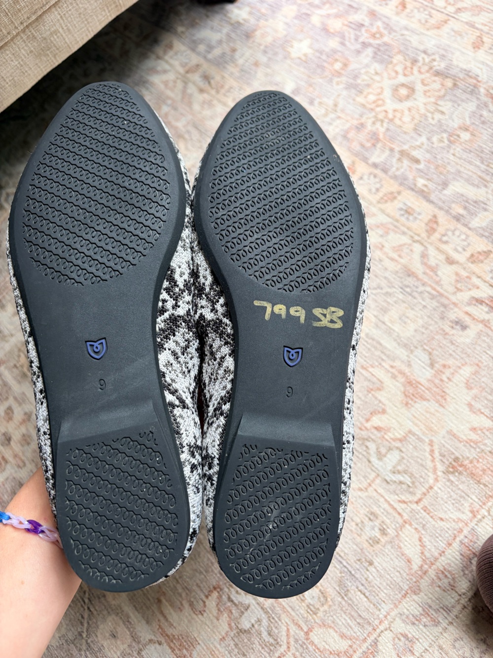 Rothy's Black and White Snake-Print almond loafers - Picture 2 of 2